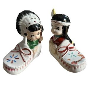 Vintage Native American Salt and Pepper Shakers - Made in